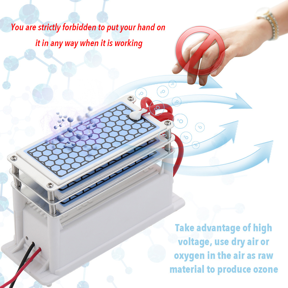 Portable Ceramic Ozone 15g/h Generator Long Life Three Ozone Tablets Integrated Plate Air Water Purifier Ozonizer