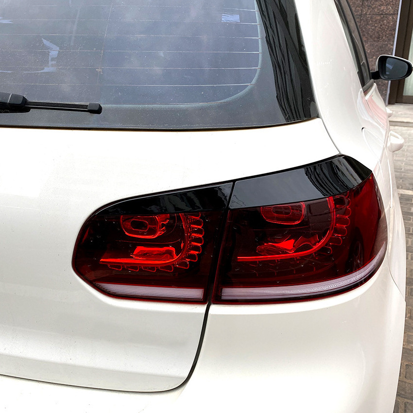 Car Rear Headlight Eyebrows Eyelid Lids Lamp Cover Sticker Body Kits Trim For VW Golf 6 Standard MK6 GTI R 2008-2013