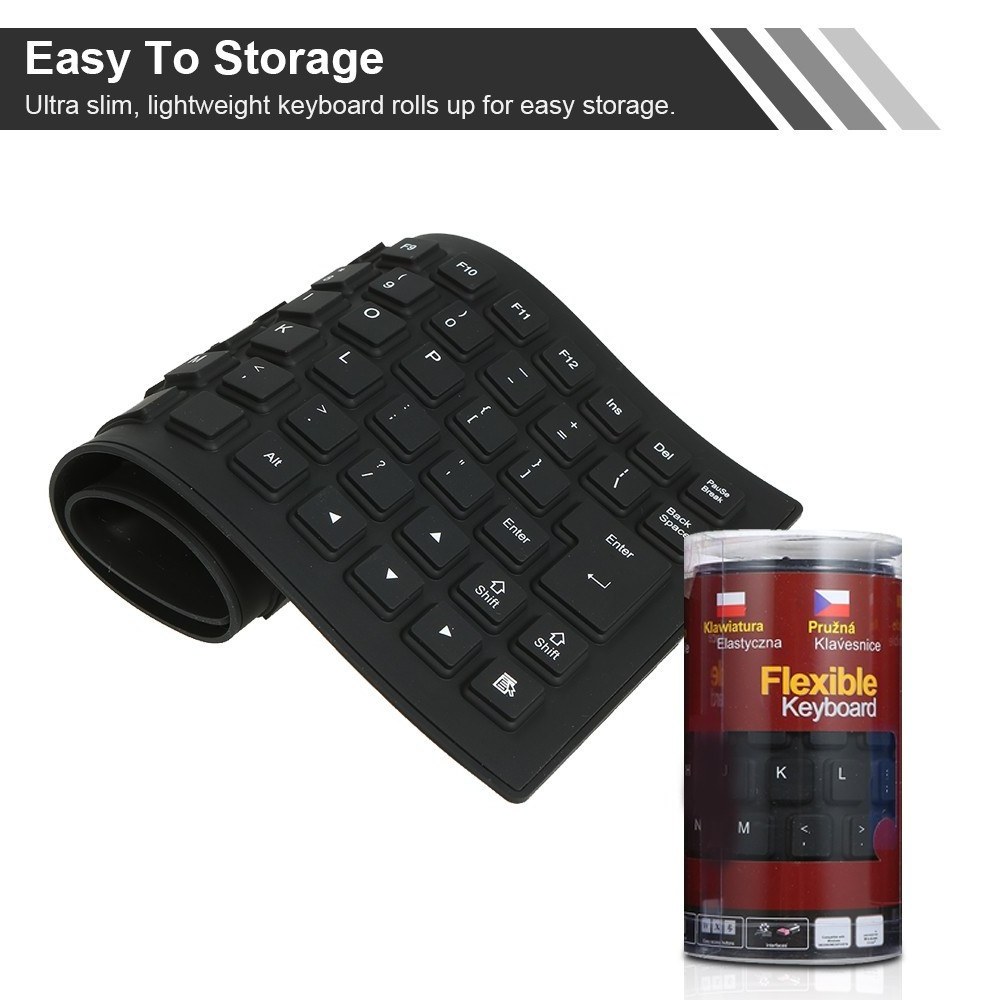 85 Keys Flexible Keyboard USB Interface Foldable and Portable Dustproof Waterproof Quiet