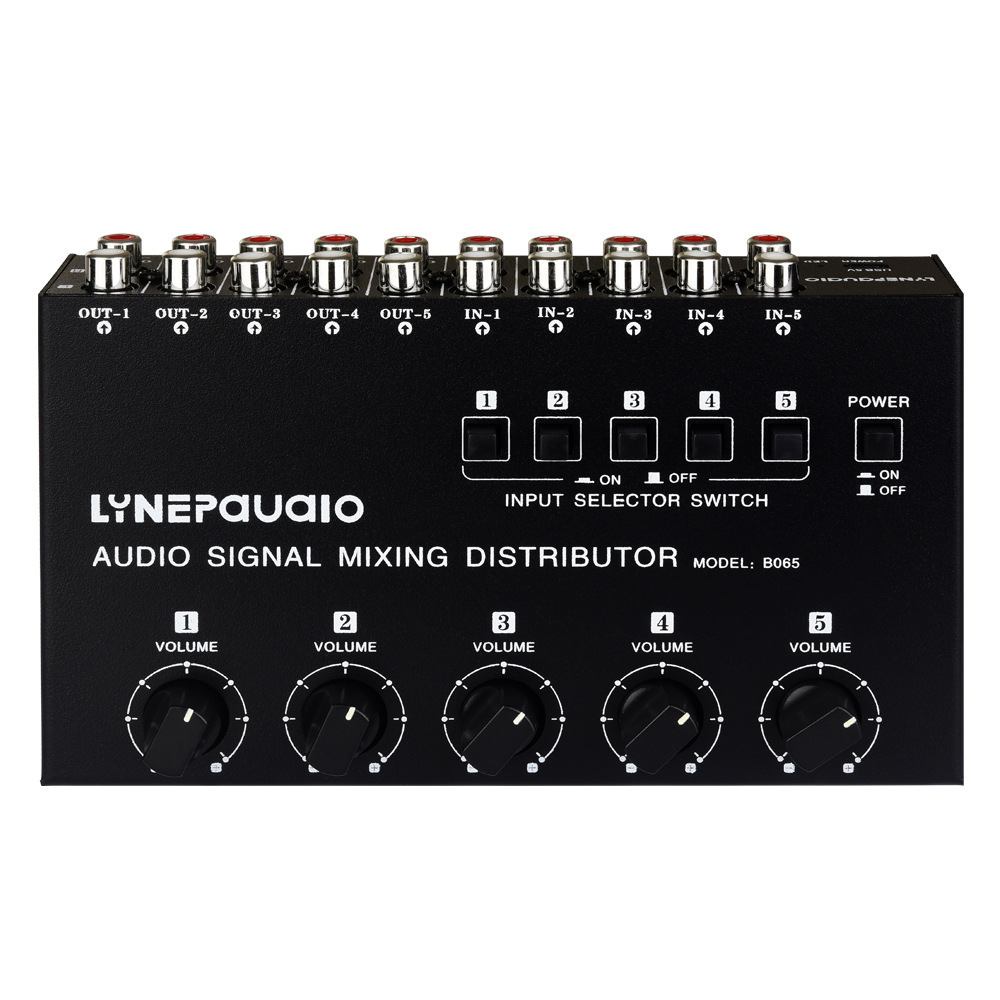 5 In 5 Out Audio Frequency Signal Select Sound Mixing Distribute Device/Input Independent Switch/ RCA Interface