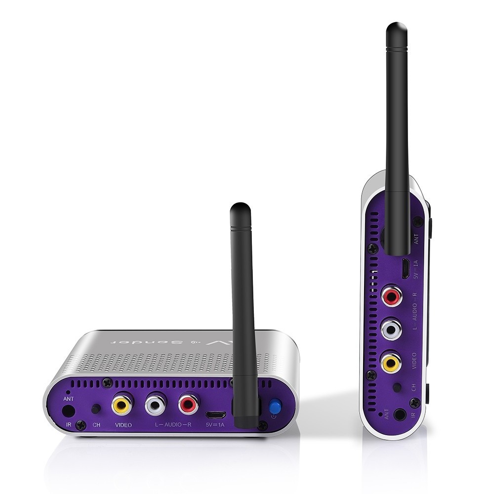 AV530 Wireless AV Transmitter&Receiver 5.8GHz 8 Channel Audio Video Sender Receiver Streaming DVD to TV Up to 300m, EU Plug