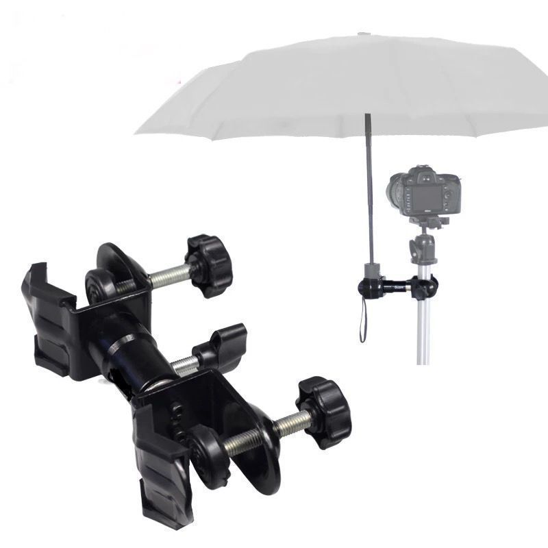 Camera Umbrella Clip Mount Outdoor Tripod Umbrella Holder Clip Bracket Stand for Light