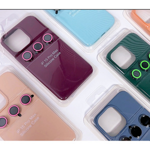 Silicone Phone Case Microfiber Inside Tpu Cell Phone Cover Mobile Case Cover With 3 Camera Lens Protector 2 In 1 Phone Case Set