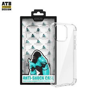 ATB King Kong Transparent Clear Anti Yellow Mobile Phone Back Cover for iPhone 15 pro max 14 13 case