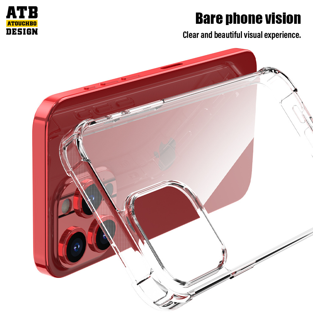 ATB King Kong Transparent Clear Anti Yellow Mobile Phone Back Cover for iPhone 15 pro max 14 13 case