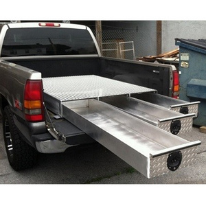 Aluminum Storage Truck Tool Box with Shelf and Drawers for Trailer and Pickup Sliver