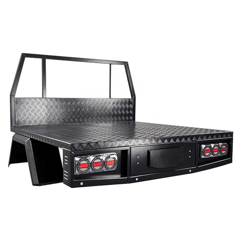 4x4 Aluminum Dual Cab custom ute tray with side box and mud arch guard for hilux pickup