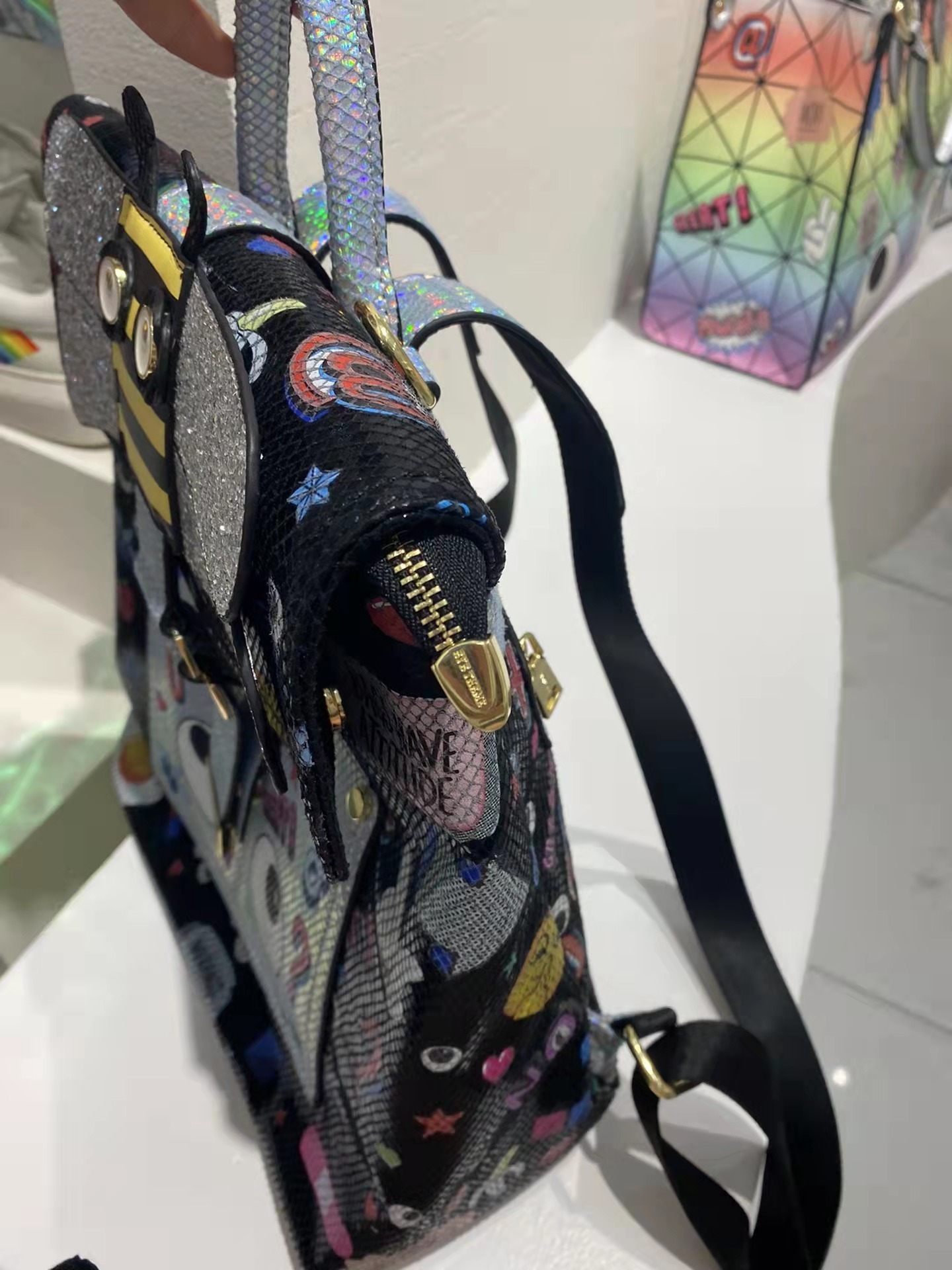 Eye theme Unique cute fashion casual backpack with many pockets, lady girl shopping bag