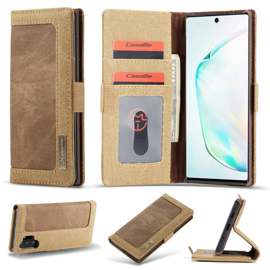 Fashion Canvas Wallet Phone Case for Samsung Galaxy Note 10 Plus Case Mobile Accessories Flip Phone Cover