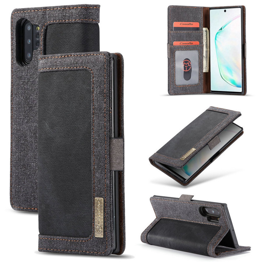 Fashion Canvas Wallet Phone Case for Samsung Galaxy Note 10 Plus Case Mobile Accessories Flip Phone Cover