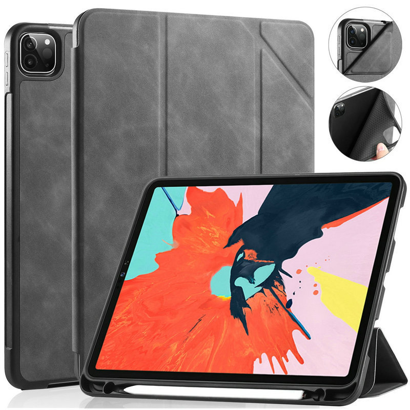 CaseMe for iPad Pro New Arrival Fold Design Kickstand Flip Wallet Cards Cover for iPad Air Mini 4 3 2 Smart Auto Wake Sleep Case