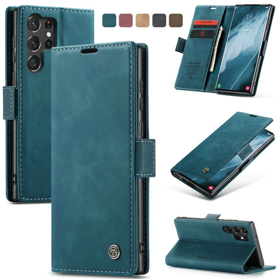 CaseMe Flip Wallet Leather Case For Samsung Galaxy S22 S21 S20 FE Lite S10 E S9 S8 S7 Edge Note 8 9 10 20 Ultra Plus Phone Cover