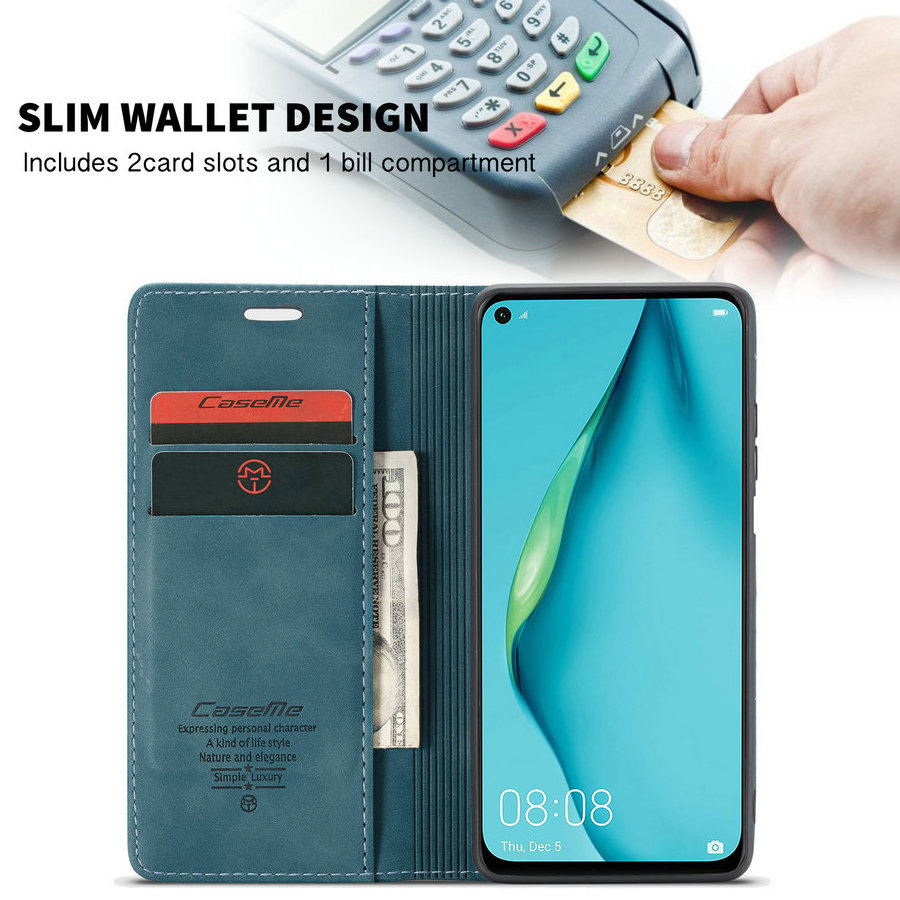 CaseMe Retro Pu Leather Wallet Case With Card Slots Flip Cover For Huawei Nova 7i Cell Phone Case