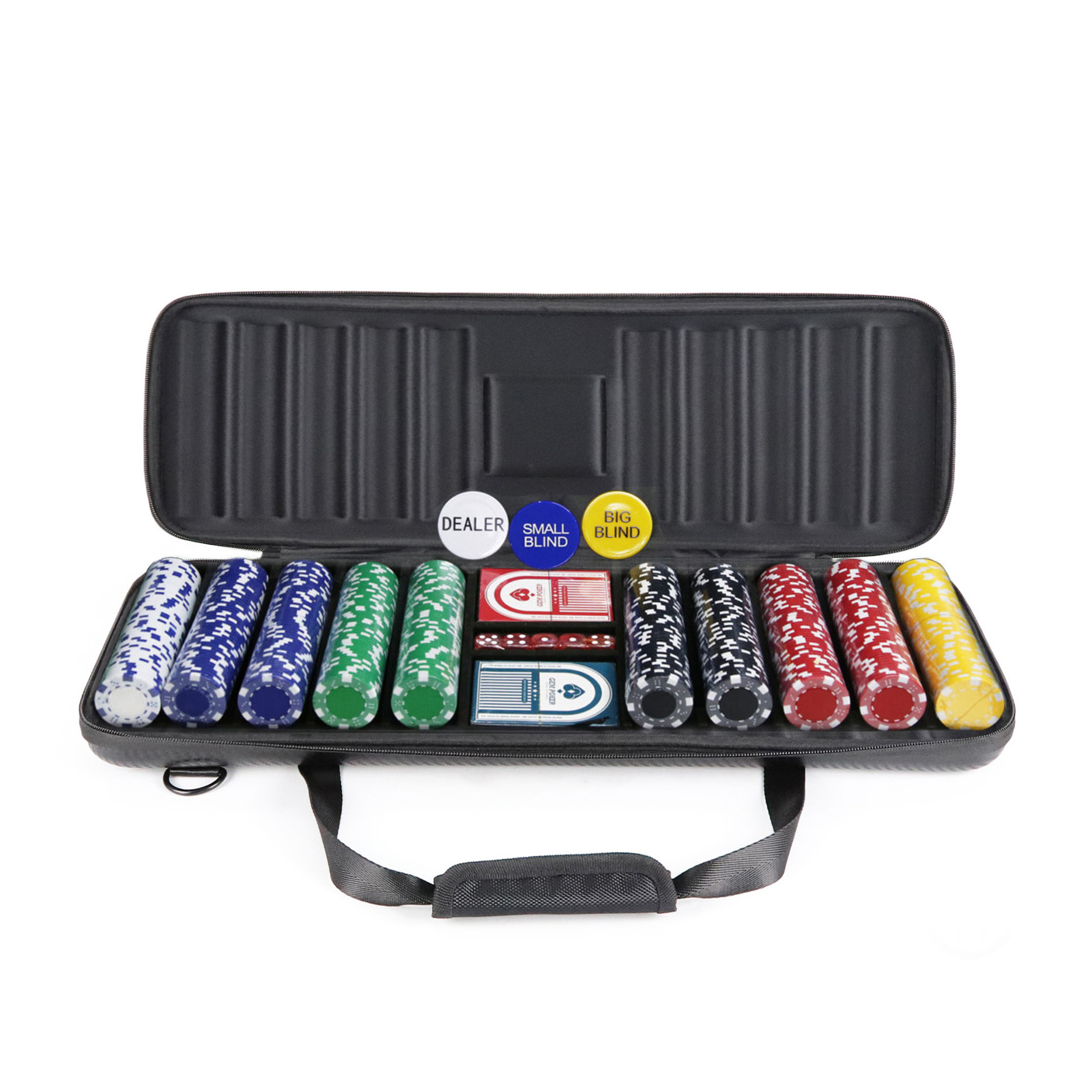 Custom Aluminum Casino Chip Poker Box, EVA Game Poker Chips 500 Set EVA Hard Case