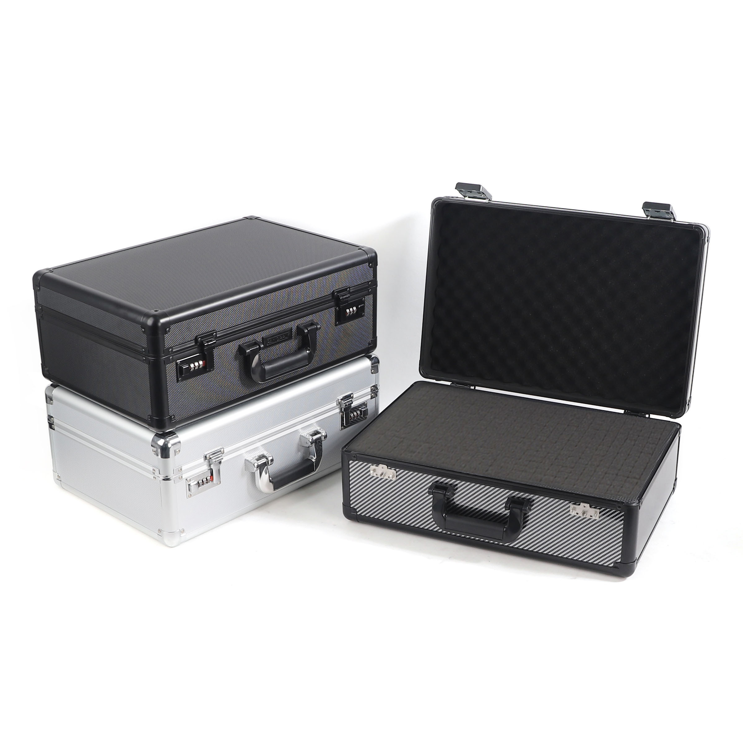 Custom Professional Alloy Tool Boxes Small Flight Aluminum Instrument Carrying Case with Foam