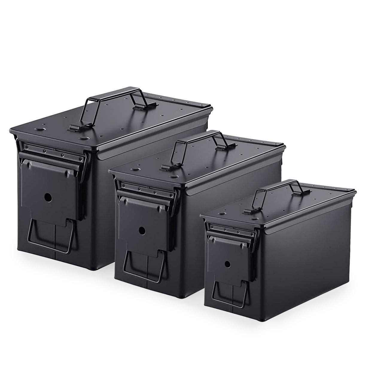 custom size wholesale 30 50 cal metal black ammo can steel box