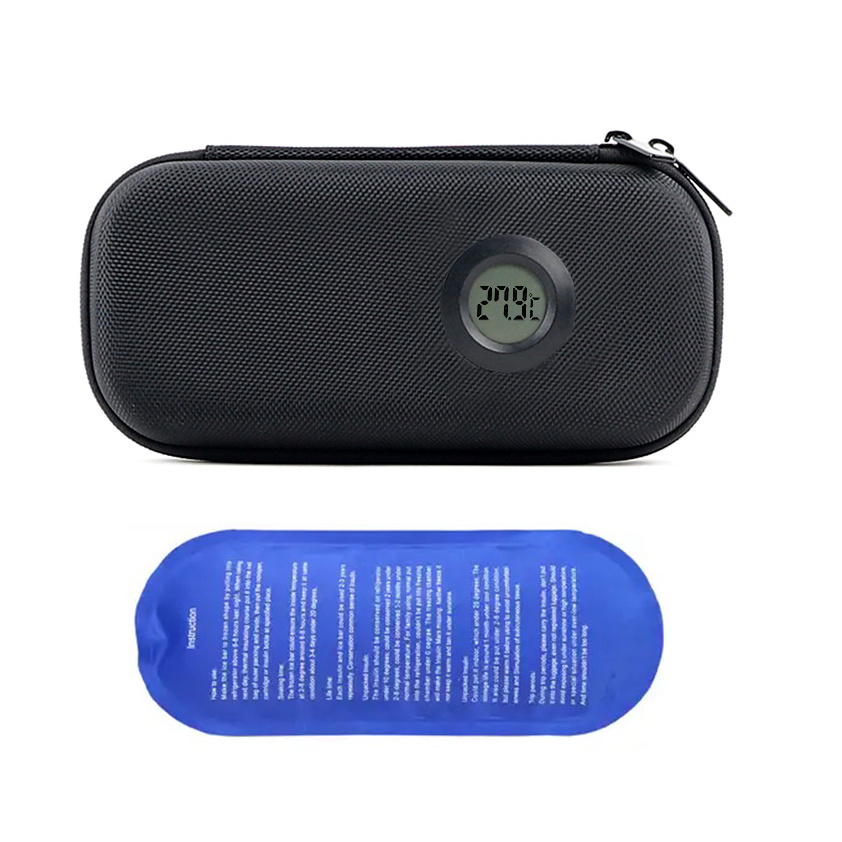 Custom Portable Cooler Pen Travel Carry Insulin Case Pouch Bag For Diabetics with Thermometer Temperature