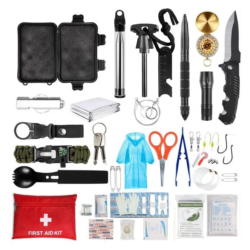 Factory Gifts for Men 72 Hour Emergency Tool Survival Kit 54 in 1, Survival Gear with Fire Starter, Whistle, Flashlight