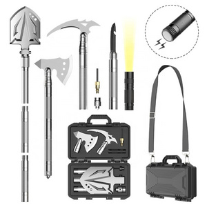 Chinese Heavy Duty Stick/Flashlight Multifunctional Camping Survival Shovel and Axe Set Outdoor