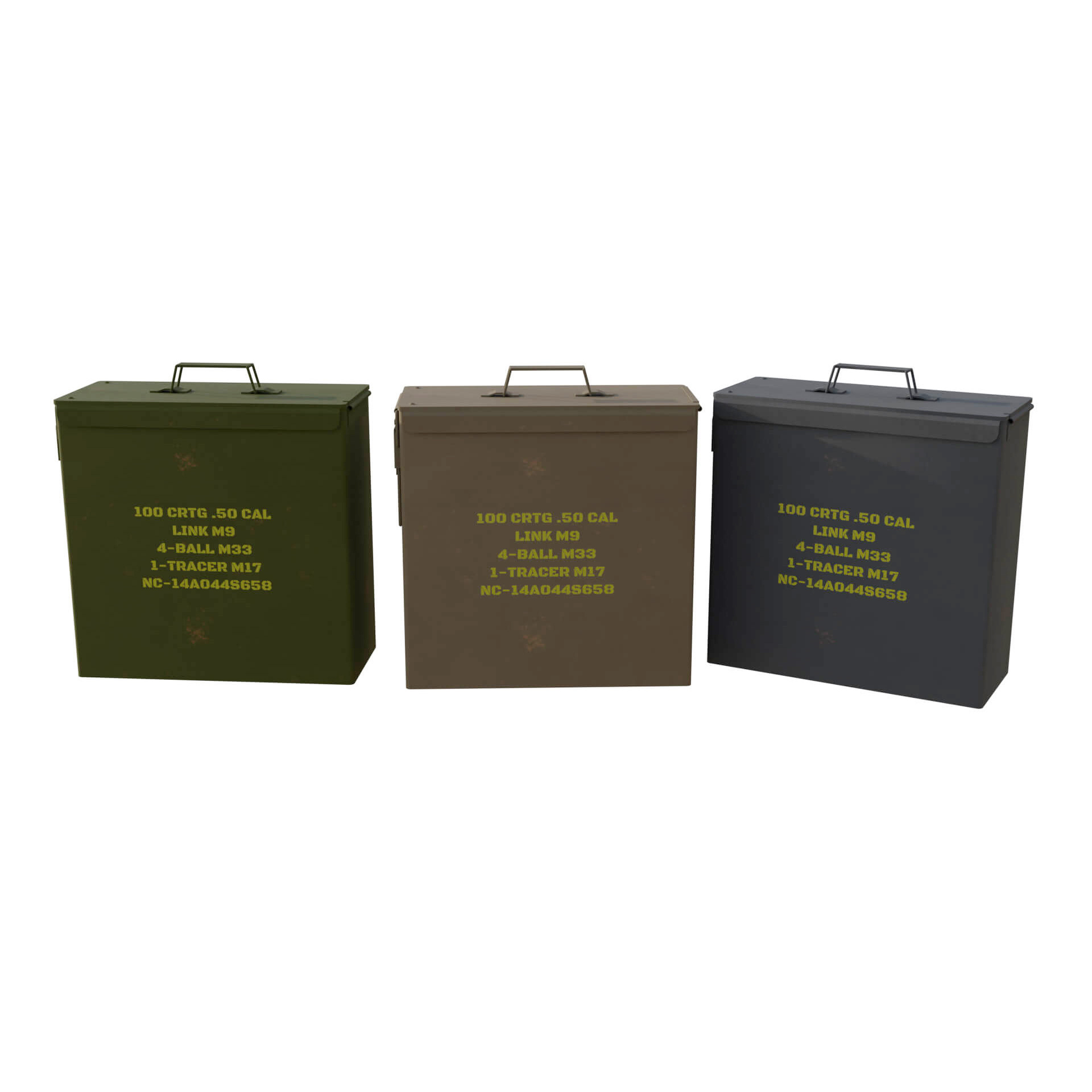 Wholesale Custom 8 30 50 Cal Green M2A1 Ammo Can Metal Powdercoat Box Black