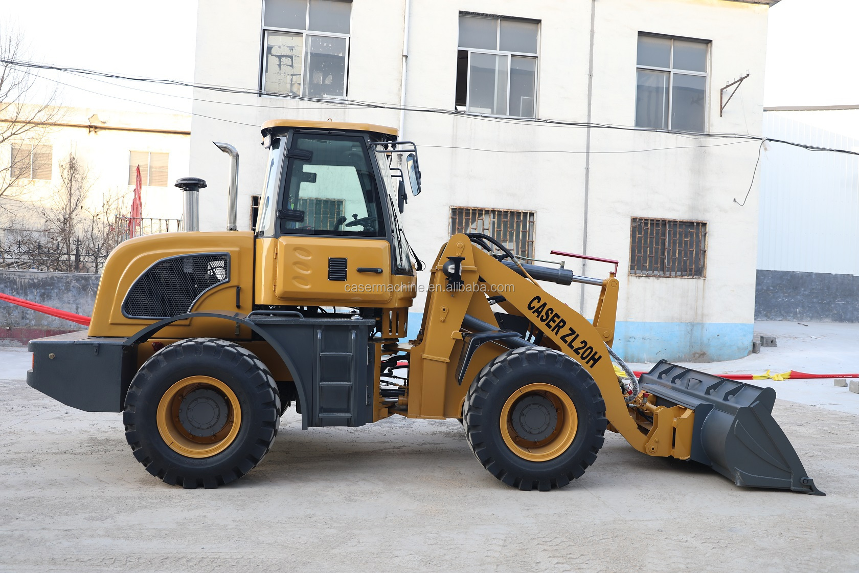 2Ton wheel loader with log fork,V-snow blade 4 in 1 bucket and snow blower CASER ZL20