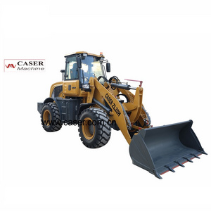 2Ton wheel loader with log fork,V-snow blade 4 in 1 bucket and snow blower CASER ZL20