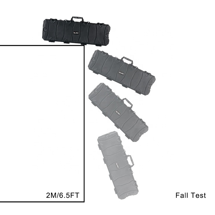 GLARY all weather tactical gun case waterproof hard plastic gun case with wheels wholesales safety case for guns with foam