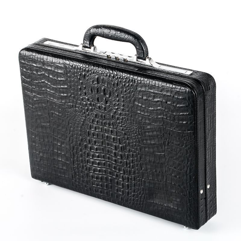 Briefcase/brief Case with Secure Locks Genuine Crocodile Leather Briefcase High Quality Genuine Leather Hard Bag Men Accepable