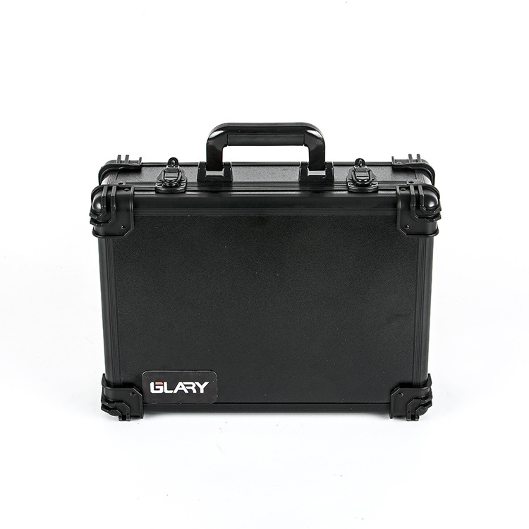 GLARY portable hard tool storage case box aluminum hand tool case barber case box with foam multi-purpose carrying tool box