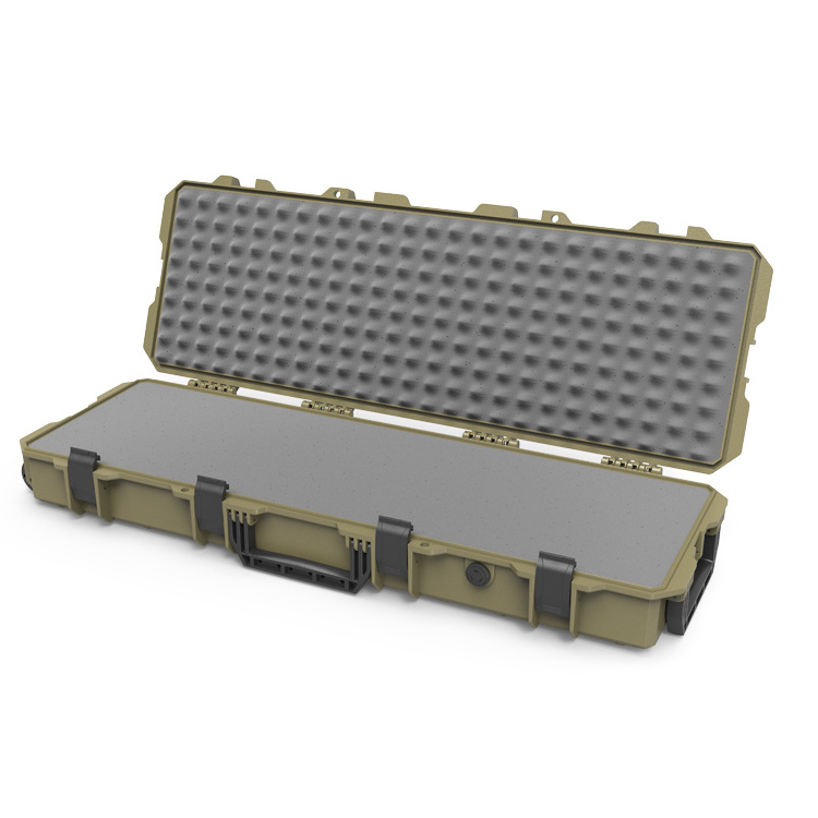 GLARY's Olive Green wholesale gun case waterproof hard plastic case with wheels outdoors stackable gun case box for sports