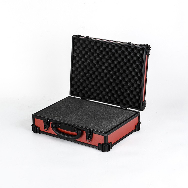 GLARY portable aluminum tool case with wheels hand case box barber case tool box with quality foam handy tool storage box