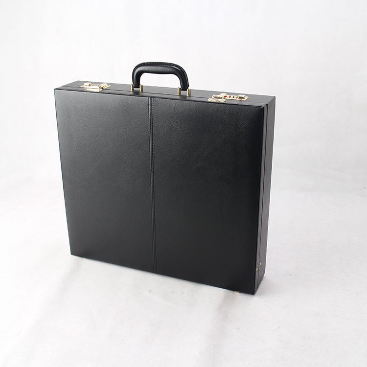 Men custom professional for document briefcase handle makeup leather briefcase bag with combination lock