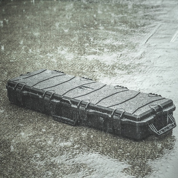 GLARY all weather tactical gun case waterproof hard plastic gun case with wheels wholesales safety case for guns with foam