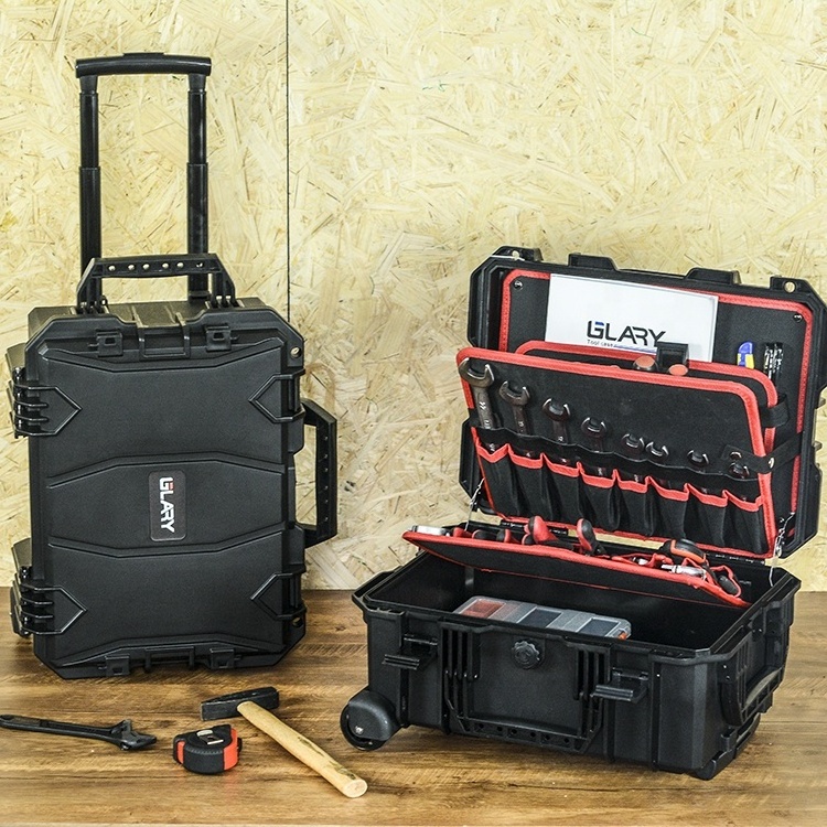 Glary Tool Case Box with Trolly Hot Selling Hand Tool Storage Protection Case Multi-purpose use hard tool case with wheels