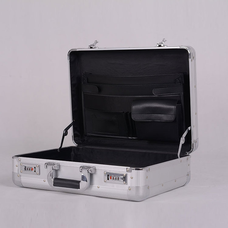 Slim luxury fireproof waterproof  aluminum hardware briefcase tool box