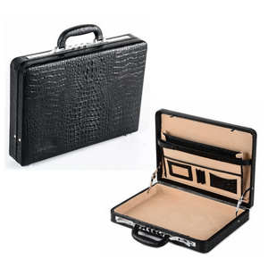 Briefcase/brief Case with Secure Locks Genuine Crocodile Leather Briefcase High Quality Genuine Leather Hard Bag Men Accepable