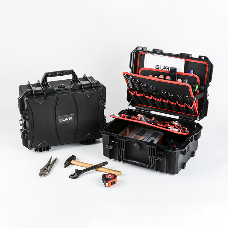 GLARY trolley hard tool case for outdoors waterproof large capacity tool storage case box heavy duty tool case set organizer