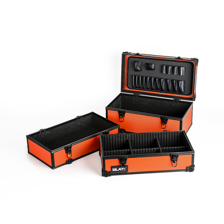 GLARY innovation stackable hard case tool box with wheels many types resistance to falling abs tool case box with EVA dividers