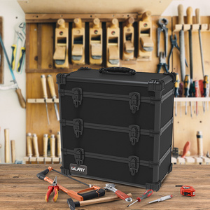 Glary black storage aluminium tool box hard tool box lock with drawer abs tool case