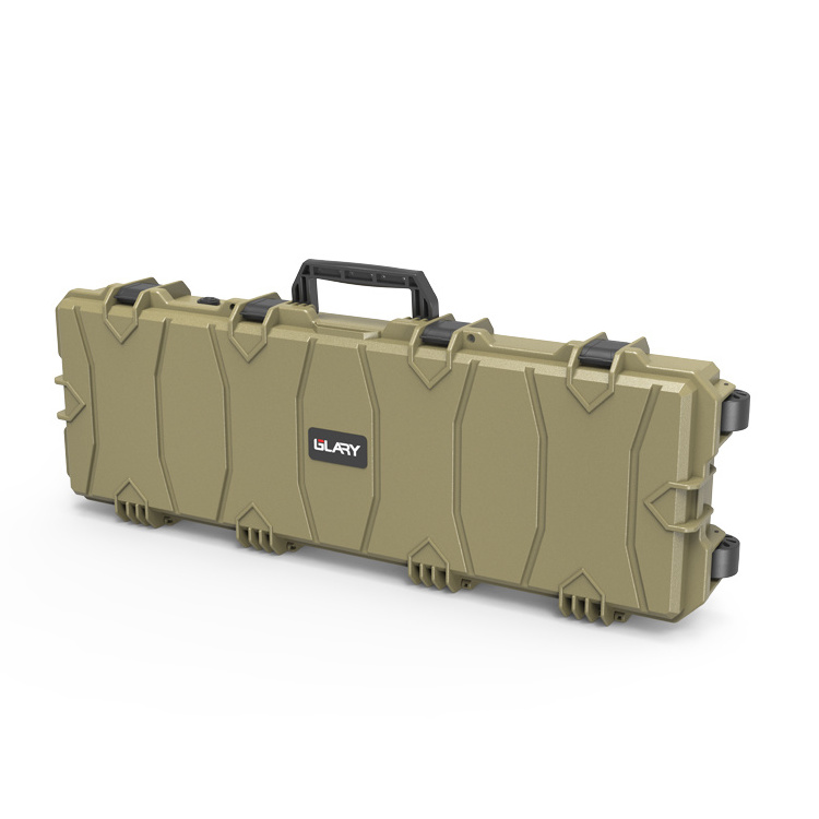 GLARY's Olive Green wholesale gun case waterproof hard plastic case with wheels outdoors stackable gun case box for sports