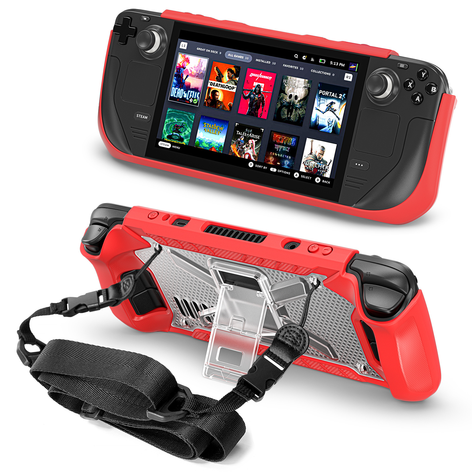 Hot Selling Protective TPU Case Cover Shockproof Shell For Steam Deck Console with Kickstand