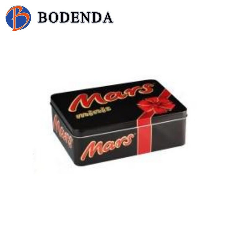 Mini Black Mars Chocolate Tin Box with Bowknot