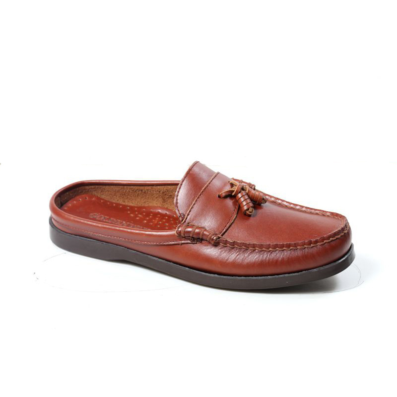 Tassel Genuine Leather Half Slippers Slip On Loafers Men Half Boat Shoes