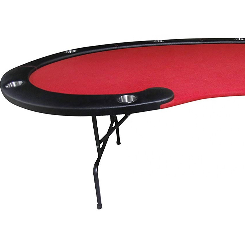 Highroller Professional Poker Table - Oval Shape Folding Table with folding legs and customised design and table felt