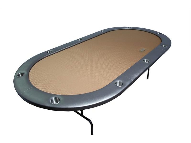 Casino Grade Foldable Table Oval Shape Poker Table with folding legs and customised design and table felt