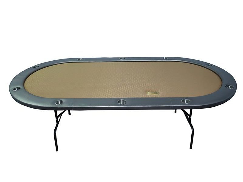 Casino Grade Foldable Table Oval Shape Poker Table with folding legs and customised design and table felt