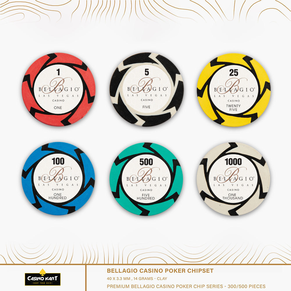 Bellagio Poker Chips Casino quality clay poker chip with customised colour and logo 14 gm in lay