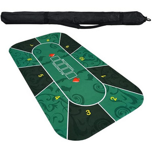 Modern Luxury portable folding Poker Table Mat Customized Modern foldable Poker Blackjack roulette Casino Selling Best Quality