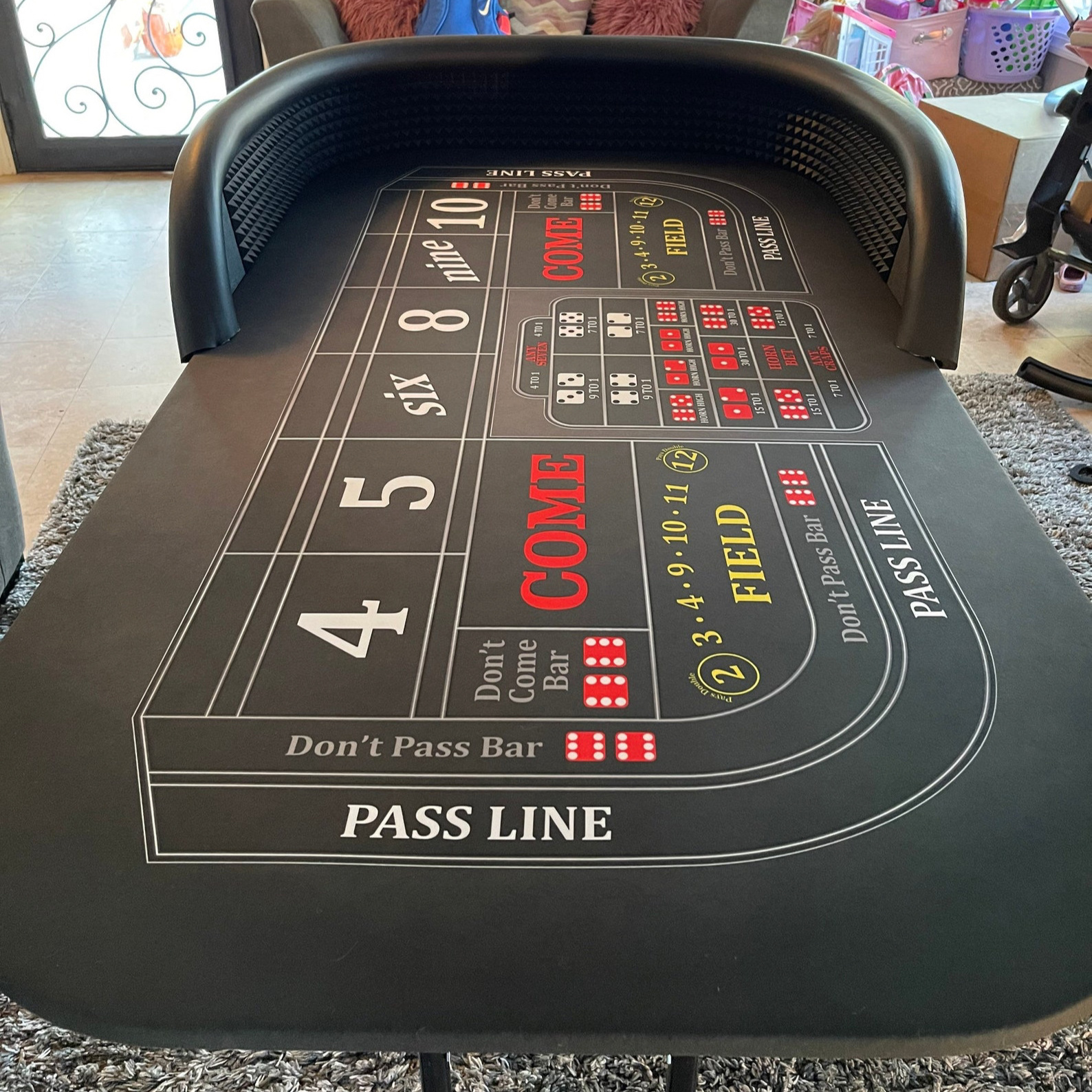 High-Quality Craps Table manufacturer with customised logo, felt, design, pattern, colours and size casino quality heavy craps