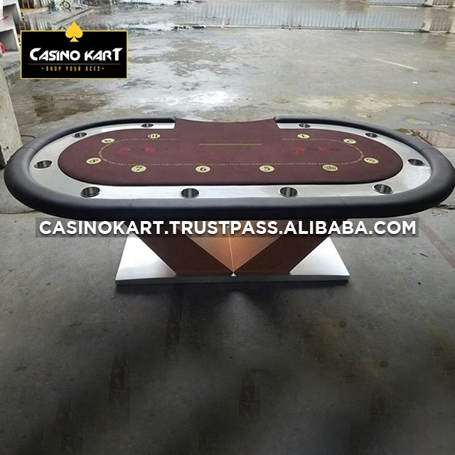 factory custom  multi-functional poker table  Oval Shape  Wooden Poker Table with plastic dealer tray